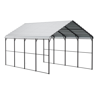  Heavy Duty Metal Carport, 12' x 20' Outdoor Carport with Galvanized Steel Frame & Roof, Car Tent G E415-ZXCP12X20FT0J8A10V0