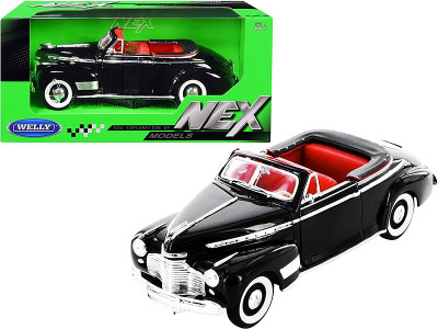 1941 Chevrolet Special Deluxe Convertible Black with Red Interior "NEX Models" 1/24 Diecast Model C F977-22411bk