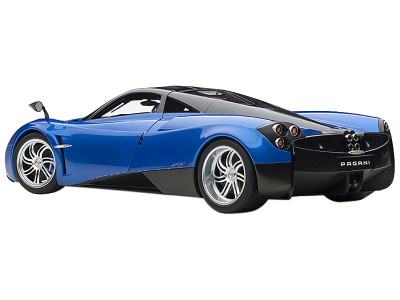 Pagani Huayra Metallic Blue with Black Top and Silver Wheels 1/12 Model Car by Autoart F977-12232