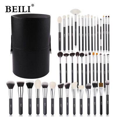 Handle Color: Green, Ships From: Poland - BEILI Makeup Brush Set with Holder 30-42Pcs Professional  F640-12000028568657782