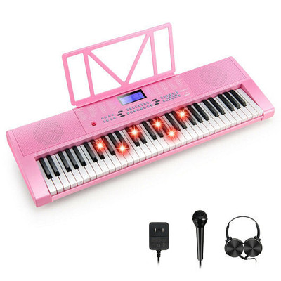 61-Key Electric Piano Keyboard for Beginner-Pink B593-MU10084US