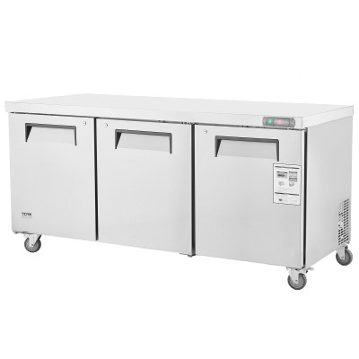  72" Commercial Refrigerator Sandwich & Salad Prep Table, 20 Cu. Ft Stainless Steel Refrigerated Fo E415-FLWSLZGZT20CUTCS6V1