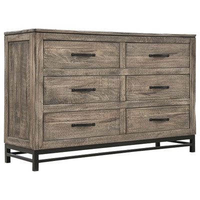 56" Brown Solid Wood Six Drawer Double Dresser N270-524606