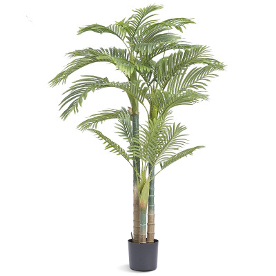  Artificial Gold Cane Palm Tree, 6.5 FT Tall Faux Plant, PE Material & Anti-Tip Tilt Protection Low E415-RZRDZW65FT1JI8DP4V0