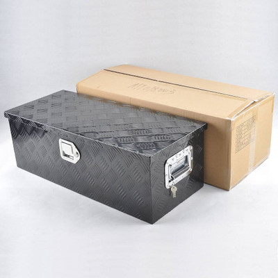 MT018003 Aluminum  Tool Box Black, size 30"* 13"* 10", pattern 5, single lock, double chain T575-S0671369557