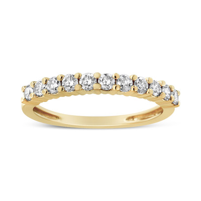 IGI Certified 1/2 Cttw Diamond 10K Yellow Gold Prong Set Fluted Band Style Wedding Ring (J-K Color, N162-017614R600