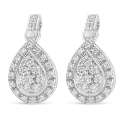 10k White Gold Round Cut Diamond Earrings (0.75 cttw, H-I Color, I1-I2 Clarity) N162-71-3839WDM
