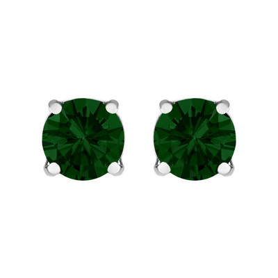 14K White Gold 1 1/2 Cttw Lab Grown Green Diamond Classic Solitaire Stud Earrings N162-74-5388WLG
