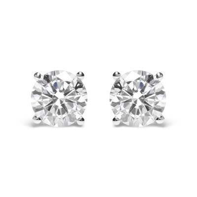 IGI Certified 14K White Gold 5.00 Cttw Round Brilliant-Cut Lab Grown Diamond Classic 4-Prong Stud E N162-021453EIGI