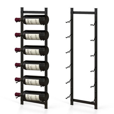 Rust proof Wall Mounted Wine Rack for 6 or 9 Bottles-M - Color: Black - Size: M D681-JV10902-6