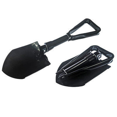 23 Black Tri-Fold Serrated Shovel W/Carrying Case Q491-T003