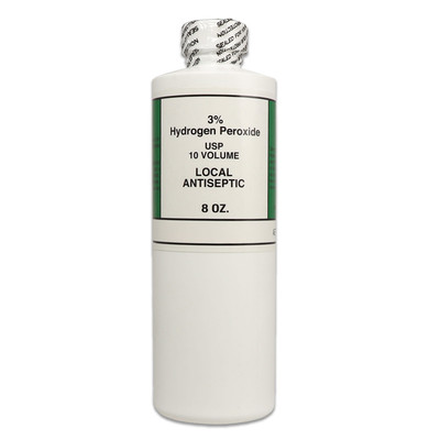 Hydrogen peroxide, 3% 8 oz. plastic bottle, 1 ea. Q491-M333