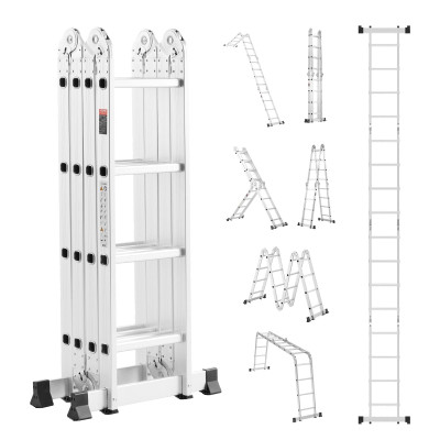 Multi-Purpose Folding Ladder, 7-in-1 Tall Extension Step Ladder, A Frame 4 Step Telescoping Ladder, E415-DGNZDTLHJ4JJEJ4Q4V0