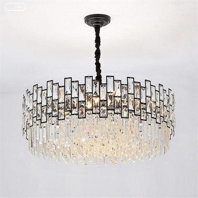 Creative Modern Crystal Bars Combo Design Wholesale Circle Chandelier - Black A392-flig0134