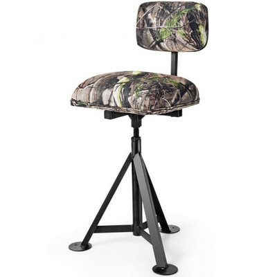 Swivel Hunting Chair Tripod Blind Stool with Detachable Backrest - Color: Multicolor D681-OP70413