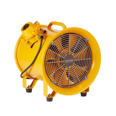 Portable Ventilator, 10" Heavy Duty Cylinder Fan, 350W Strong Shop Exhaust Fan 1942CFM, 9.8ft Power E415-FBGSZ350W10INVLB9V1