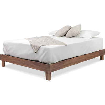 Full size Solid Wood Heavy Duty Platform Bed Frame in Oak Finish - Made In USA Q280-OAKFL5964