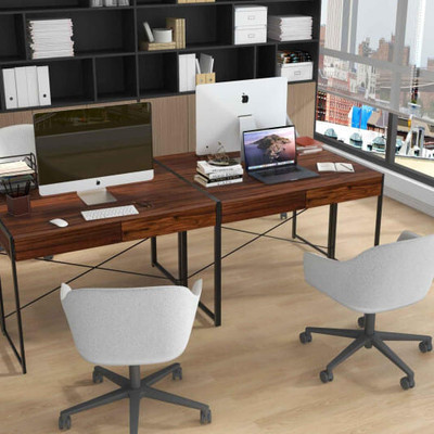Versatile Home Office Desk and Storage Cabinet Bundle B593-R-CB10391CF+HW61830GR