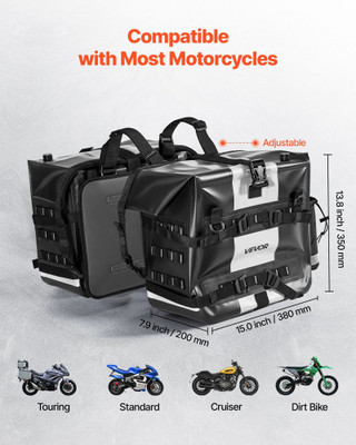 Motorcycle Saddlebag, 56 L (28 L x 2) Large Capacity Side Saddle Bag Compatible with Most Motorcycl E415-MABSCBL56L005LVHK001V0