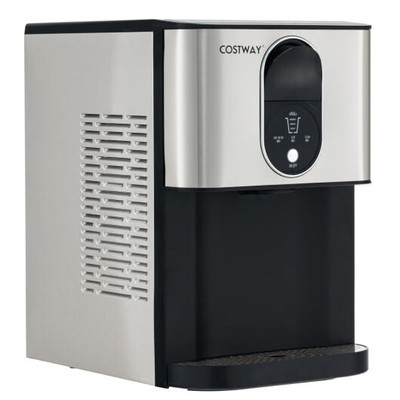 Self Dispensing Nugget Ice Maker Countertop with Soft Chewable Pellet Ice Cubes-Silver - Color: Sil D681-ES10286US-SL