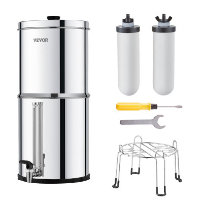 Gravity-fed Water Filter System, 2.25G 304 Stainless-Steel Countertop Water Filtration System, Redu E415-ZLLSQ225GALH4MJ8HV0