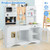 Kids Kitchen Playset with Microwave and Coffee Maker for Ages 3+-White - Color: White D681-TM10098WH