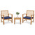 3 Pieces Outdoor Furniture Set with Soft Seat Cushions-Navy - Color: Navy D681-HW72089NY