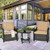 3 Pieces Patio Rattan Furniture Set Cushioned Sofa Storage Table with Shelf Garden B593-HW64401