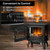 Freestanding Fireplace Heater with Realistic Dancing Flame Effect-Black - Color: Black - Size: 17 i D681-FP10057US-BK