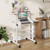 Mobile Stand-up Computer Desk Adjustable with 2 Tilting Desktops-White - Color: White D681-HW68035WH