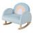 Toddler Rocking Chair with Solid Rubber Wood Frame Soft Velvet Cover-Blue B593-HY10211