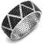 TS600 - Rhodium + Ruthenium 925 Sterling Silver Ring with Synthetic Spinel in Multi Color A874-TS600