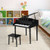 30-Key Wood Toy Kids Grand Piano with Bench & Music Rack-Black - Color: Black D681-MU10035BK