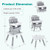 6-in-1 Convertible Baby High Chair with Adjustable Removable Tray-Gray B593-AD10030
