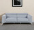 89" Light Blue Italian Leather Sofa With Silver Legs N270-534157