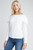 Women's Cold Shoulder Ruffle Long Sleeve Top T396-MMT1396-WHT-SM