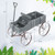 Wooden Wagon Plant Bed with Metal Wheels for Garden Yard Patio-Gray - Color: Gray D681-GT3662GR
