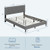 Queen Size Upholstered Platform Bed with Button Tufted Headboard-Blue B593-HU10569-Q