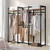 Black Metal Garment Rack with 4 Clothes Hanging Rods and 2 Wood Storage Shelves Q280-FSRBGCR1759246