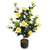 38 Inch Artificial Camellia Tree Faux Flower Plant in Cement Pot-Yellow - Color: Yellow D681-HZ10188YW-1