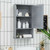 Bathroom Wall Mount Storage Cabinet Single Door with Height Adjustable Shelf-Gray - Color: Gray D681-BA7597GR
