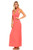 Women's Halter Maxi Dress with Cross Back Straps T396-DF226-M-COR-S