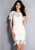 Women's Singular Stenciled Design Back Full Zipper White Slight  Dress H721-ML4400