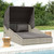  Patio Sunbed Gray PE rattan, Powder-coated steel, Polyester Double A949-362274