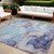 8' X 10' Blue Abstract Washable Non Skid Indoor Outdoor Area Rug N270-559664
