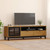 TV Cabinet Oak Solid Pine Wood, Tempered Glass, Plastic A949-357821