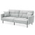 Plush Gray Split-Back Design Convertible Linen Tufted Futon w/ 2 Pillows Q280-GRFMGF8088