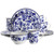 Elama Cattleya Orchid 16 Piece Round Porcelain Dinnerware Set in Blue and White D970-EL-CATTLEYA-ORCHID