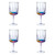 Set of Four Clear and Rainbow Geometric Acrylic Stemmed All Purpose Wine Glasses N270-521117