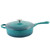 Crock Pot Artisan 3.5 Quart Enameled Cast Iron Deep Sauté Pan With Self Basting Lid in Teal Ombre D970-112013.02